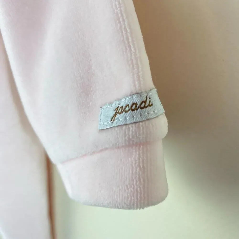 Jacadi Paris Pink Velour Bow Footie 3 Months